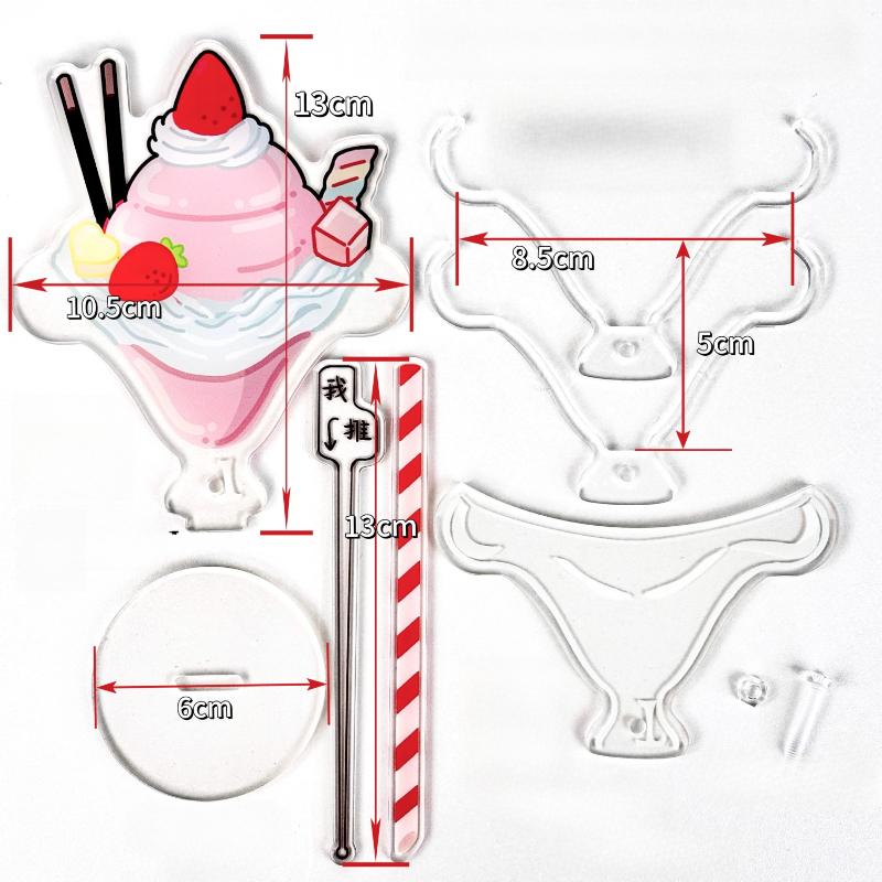 Creative Fruits Buffy Cup Acrylic Badge Ornaments Girls Room Desktop Decor Japan Style Anime Character Badges Display 2025 New