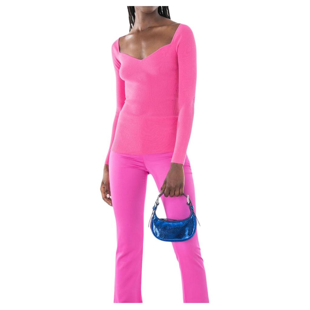 By Far Soho 19 Metal Buckle Textured Goat Leather Mini Handbag Women handbag Blue 23CRMNSSBUFLGSMA