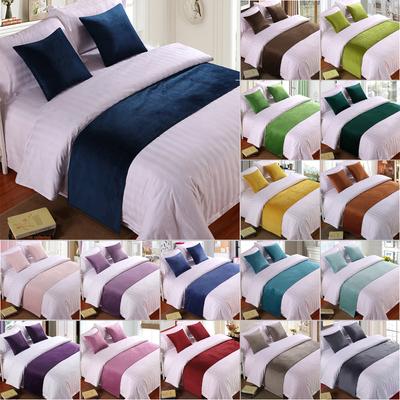 Luxury Velvet Solid Bed Runner Scarf Protector Slipcover Bed Decorative Scarf for Bedroom Hotel Wedding Room Twin/Queen/King