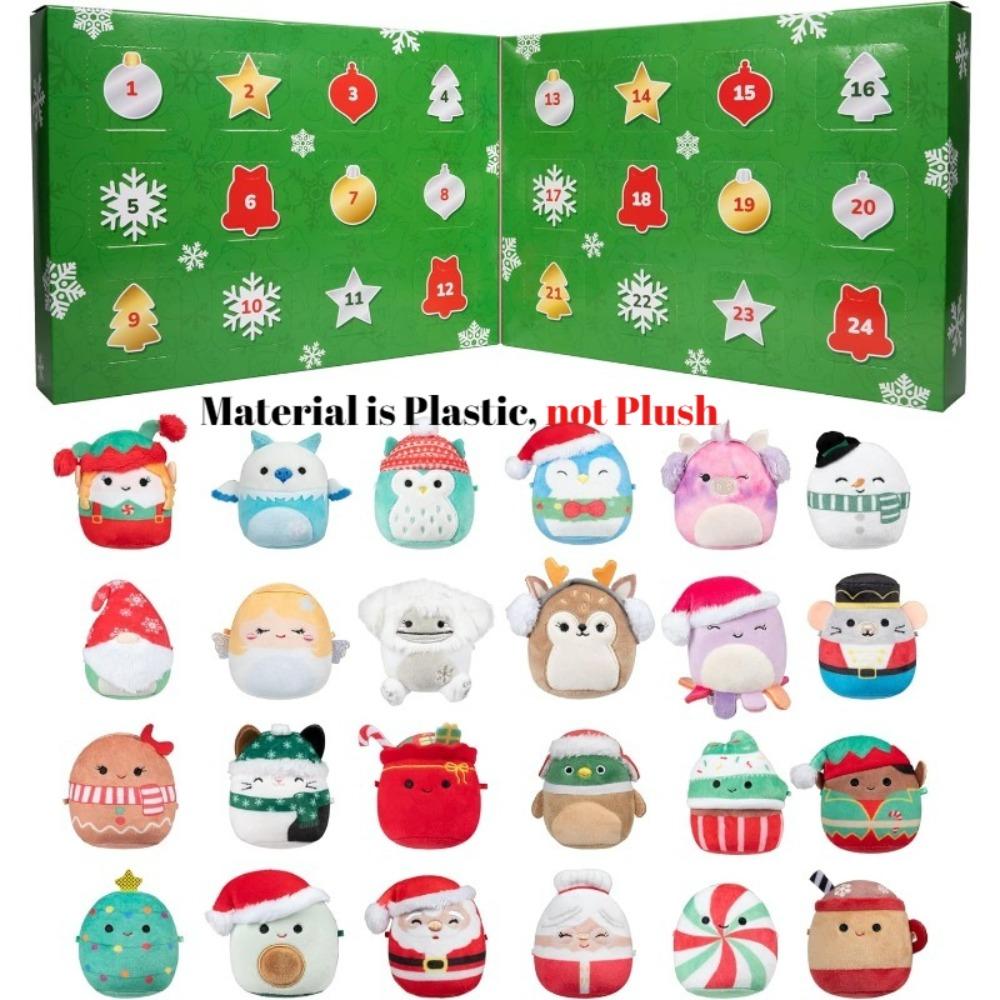 Animal Mallows Advent Calendar 2025,24 Day PVC Micromallows Toy Christmas Countdown Calendar, Animal Figures  Toy for Kids