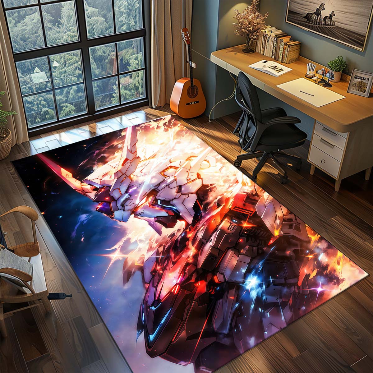 

Gundam Anime Mecha Robot Rug Carpet Large Area Rug Non Slip Washable Floor Mat Gamer Room Bedroom Home Decor 60x90cm