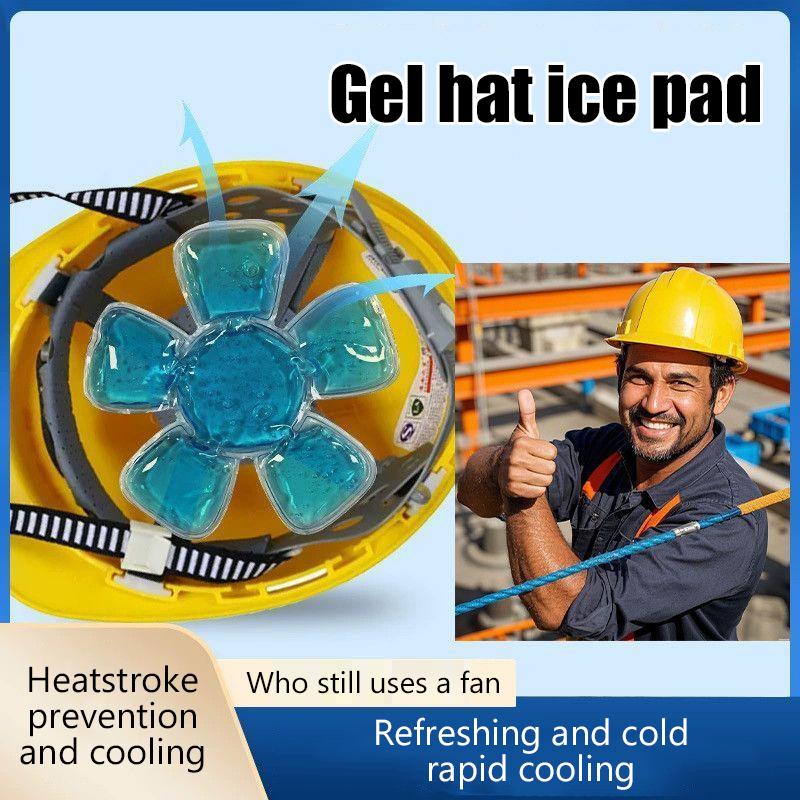 Blue Pvc Gel Ice Pack - Adjustable Cooling Pad For Helmets & Hats Reusable Cold Compress Travel Portable Outdoor Accessory