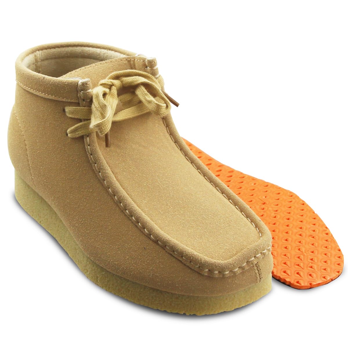 

BULLET JAM Moccasin Boots for Men and Women, Arch Support, Chukka Style, Lace-Up, New Colors (SAND, 24-Point Measurement, 0-Centrimeter)