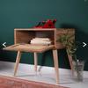 Bedside Bedside Table with Lid Nightstand with Pine Frame