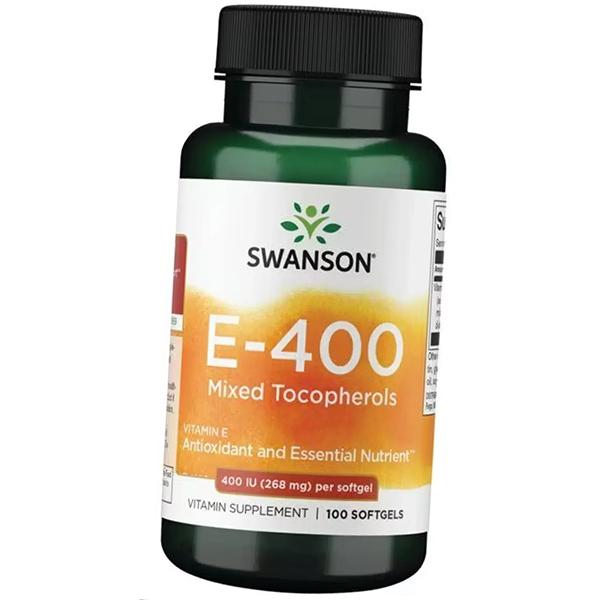 

Вітамін Е та Змішані токофероли, Vitamin E-400 Mixed Tocopherols, Swanson 100 гелкапс (36280218) 100softgels