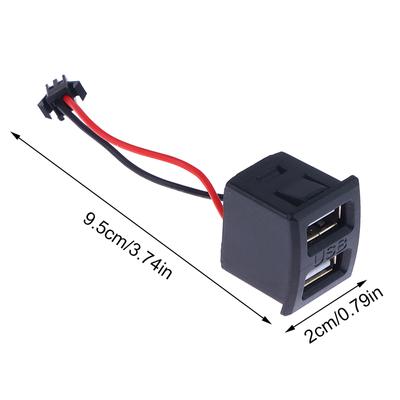 1pc USB Female Base Type-C Black Double-Layer Socket USB A Female Lamp Charging Socket Power Socket With Cable Connector