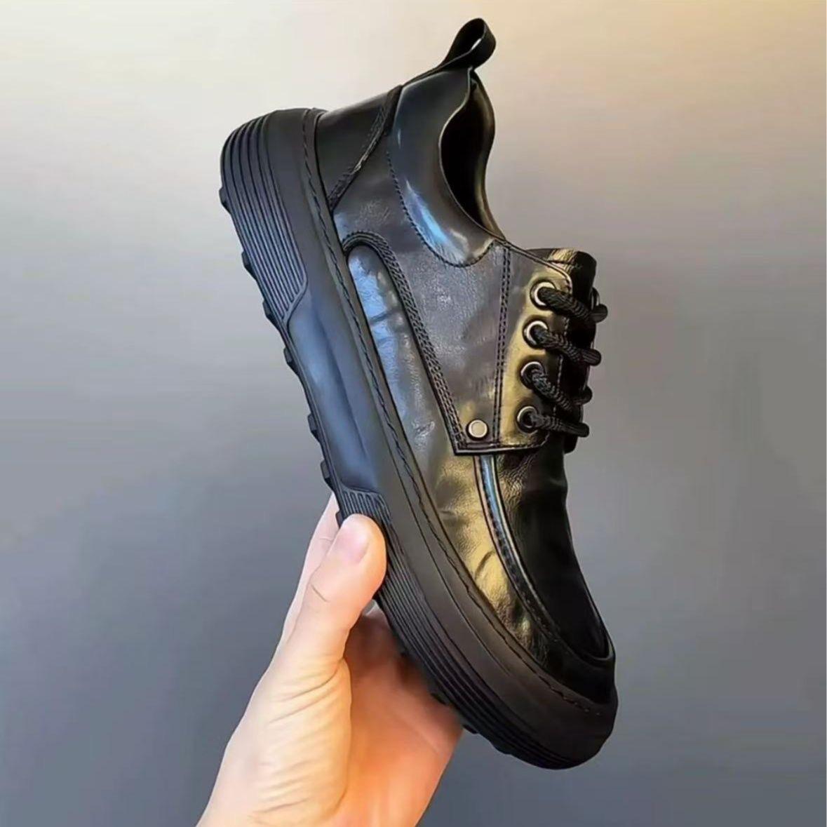 

Autumn men s soft leather business casual leather shoes British style fashion trend board shoes 39