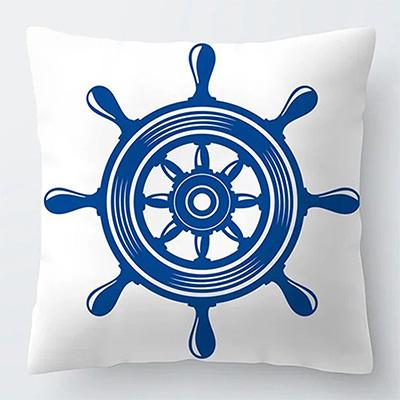 Home Decor Blue Nautical Patterns Cushion Covers Pattern Cushion Cover Suitable for Sofa Bedroom Car Pillow Cover