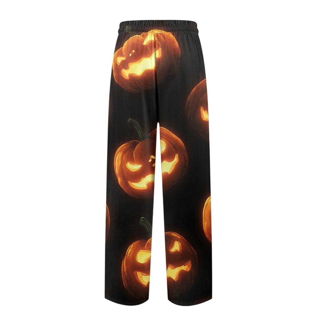 Herren Strick Halloween Print Tasche Freizeithose Schlafanzughose