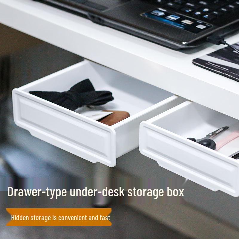 Creative Under-Desk Hidden Storage Organizer - No-Punch Drawer Box
