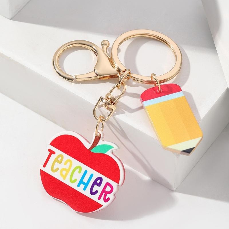 4PCS Playful Stationery And Pencil Shaped Keychains Perfect For Academic Celebrations And Student Incentives