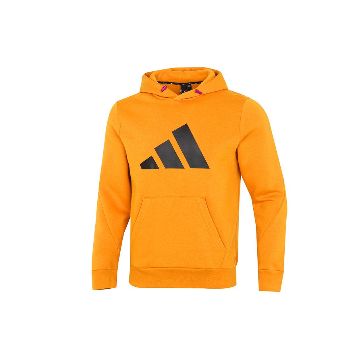 adidas Men s Large Logo Print Hoodie Orange Men H46511 L
