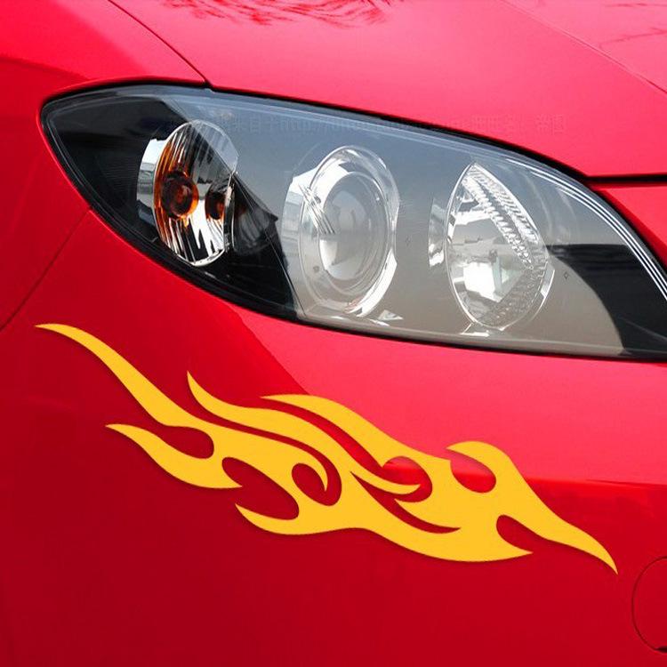 2 st Bildekal Dekaler Eldflamma Klistermärke Bil Auto Reflekterande Skydd Repor Flamma Dekaler Bil Styling Dekaler Tillbehör