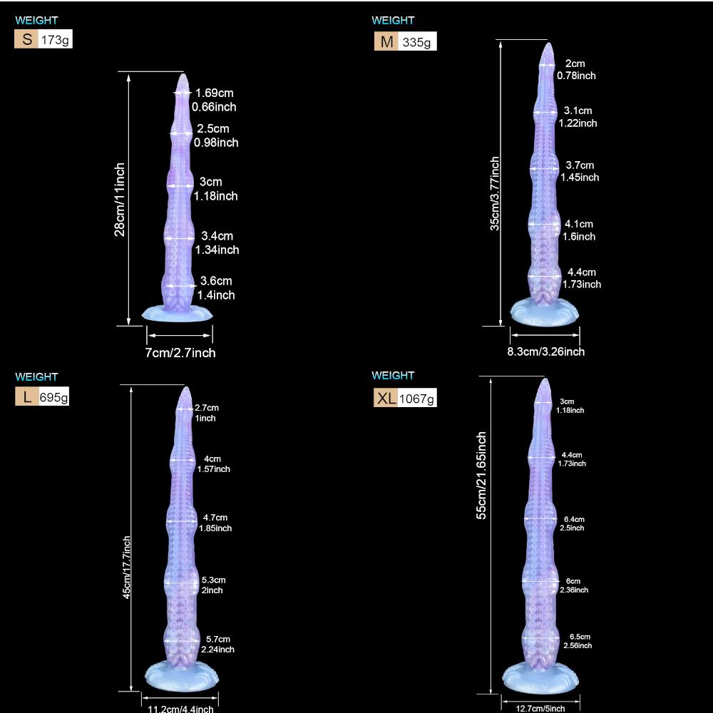 Pastel Purple Sea Jade Long Tentacle Silicone Dildo Dildos