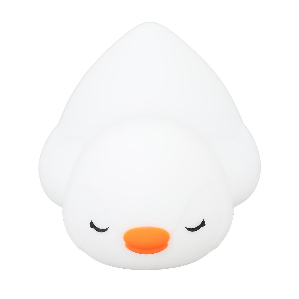 Cartoon Penguin Night Light Silicone Soft USB Rechargeable Adorable Skin Friendly Colorful LED Night Lamp for Nursery