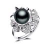 FENASY Natural Freshwater Pearl Rings For Women Cubic Zirconia CZ Wedding Engagement Flower Ring