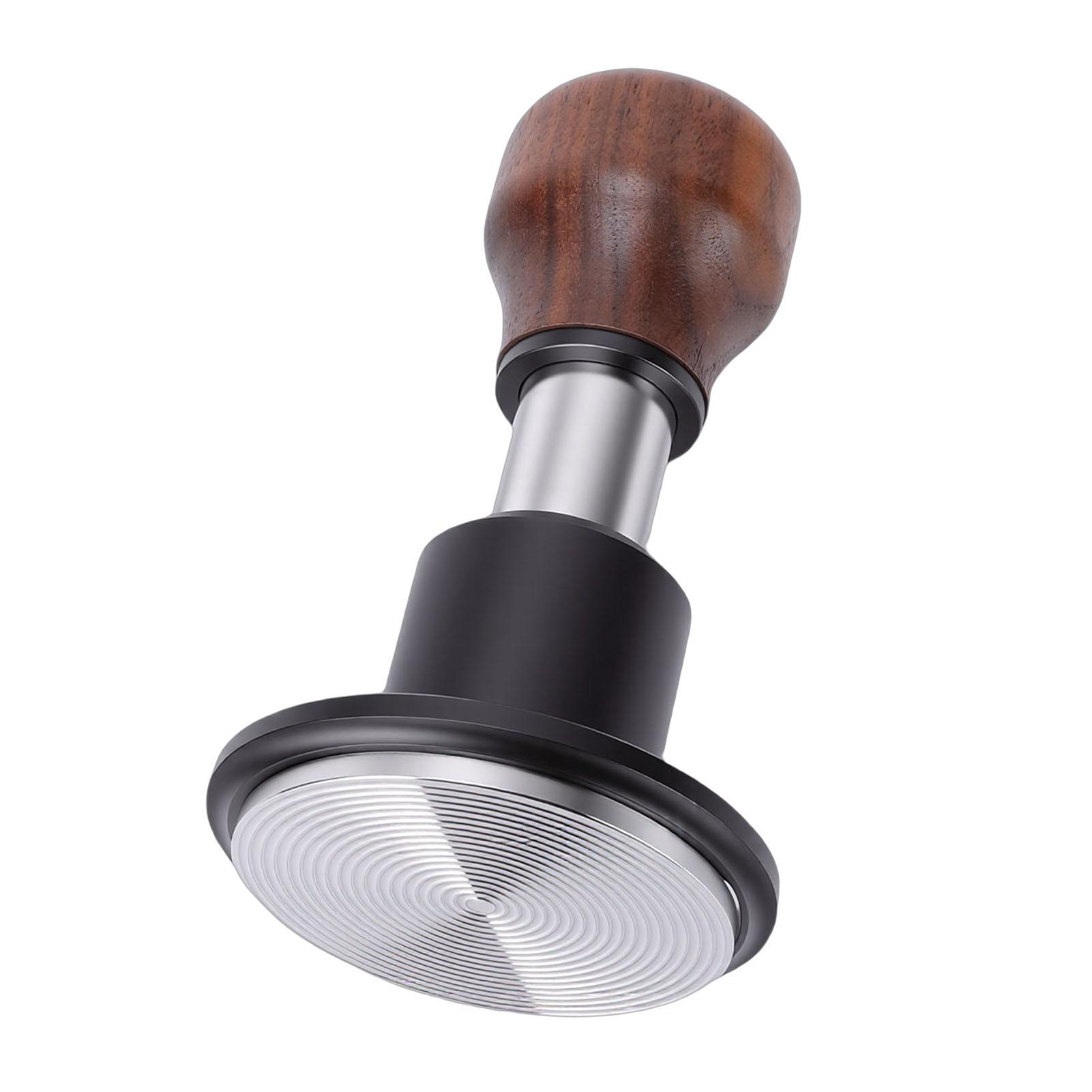 

58.5mm Coffee Tamper Constant Pressure Spring Loaded Coffee Press Tamper Stainless Steel with Walnut Handle Threaded