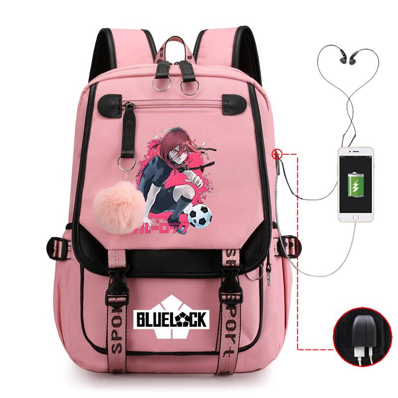 Anime Peripheral Teen Trend Backpack Multifunctional Usb Casual Student School Bag