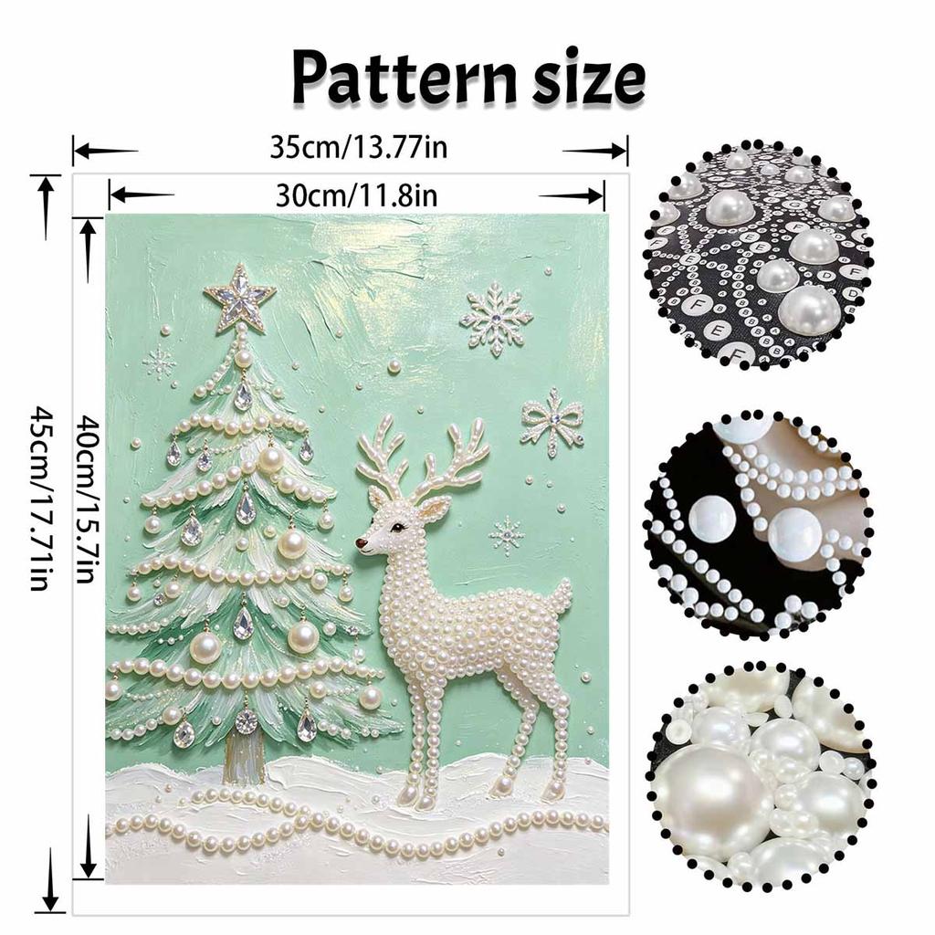 Christmas Pearl Painting Kit Handmade DIY Home Decoration Painting Deer Tree Snowflake Elements