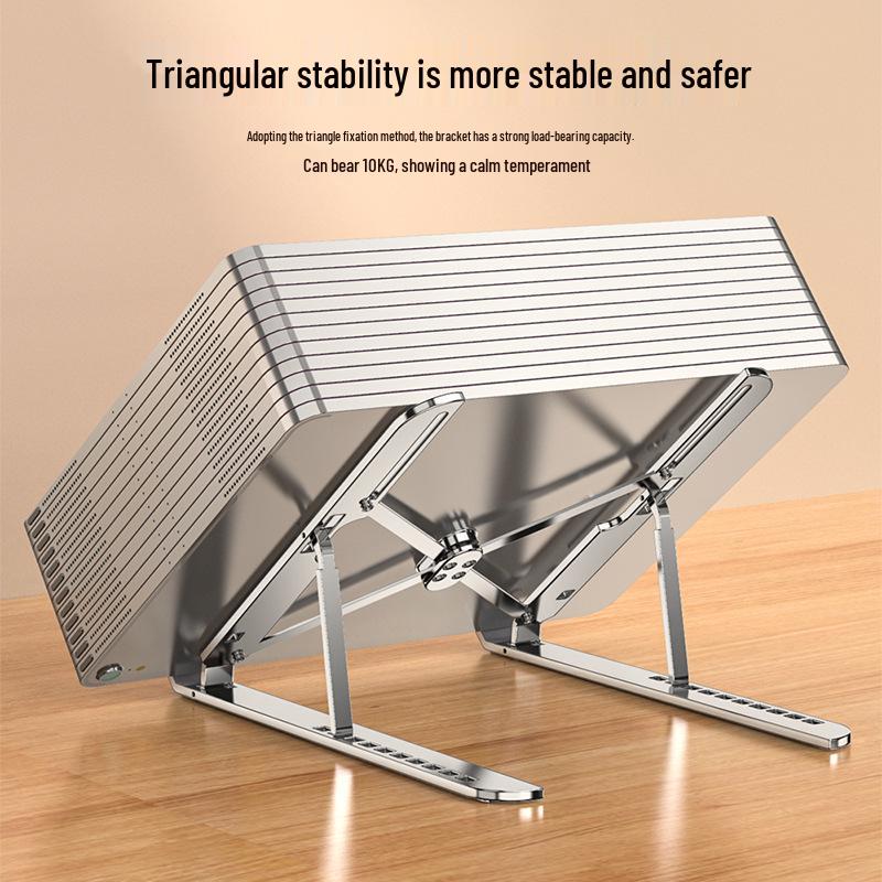 Adjustable Aluminum Laptop Stand: Heat Dissipation, Strong Load Bearing, Lightweight, and Portable