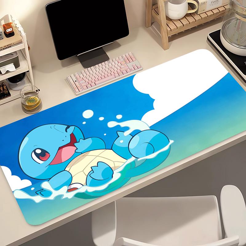 Natural Rubber Mouse Pad Pokemon Squirtle Gaming Dywan Gamer Keyboard Pad Extended Desk Mat Table Carpet Mousepad For Computer