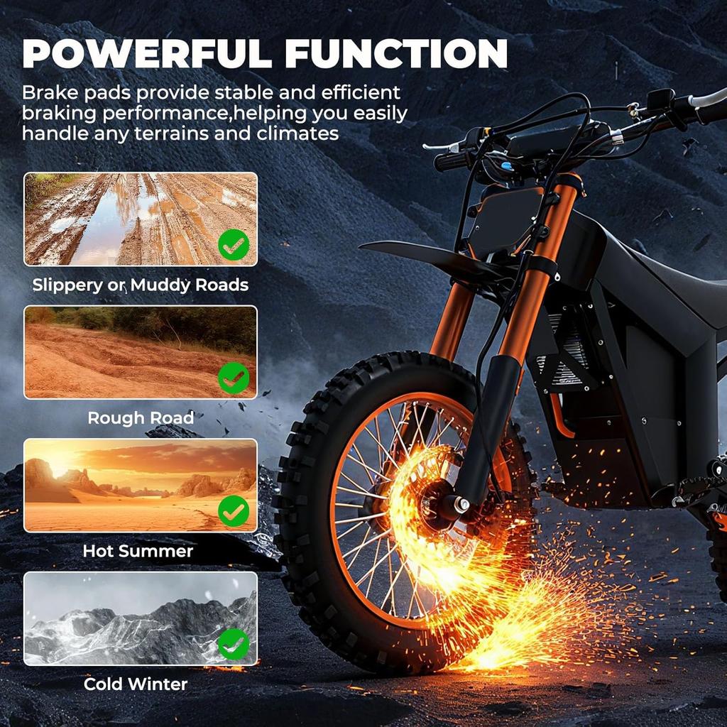 JERBOR 1 Pair of Brake Pads for Tuttio Soleil01 Electric Drit Bike, Front Rear Disc Brake Pad Durable Low Noise Electric Dirt Bike Brake Pads for