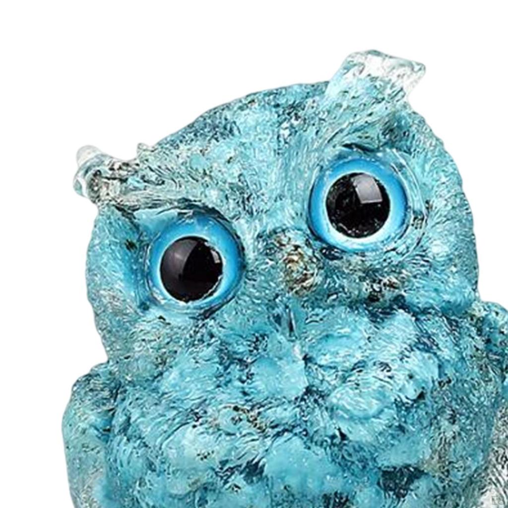 3D Owl Statue Collection Miniature Decor Crystal Decoration for Tabletop Office Bookshelf