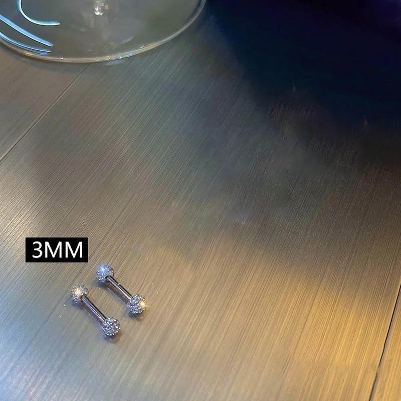 

Трендовые Унисекс Женские Мужские Серьги-гвоздики с круглым шариком из кристалла циркония Модные Блестящие Пирсинг хряща Циркон Оптом