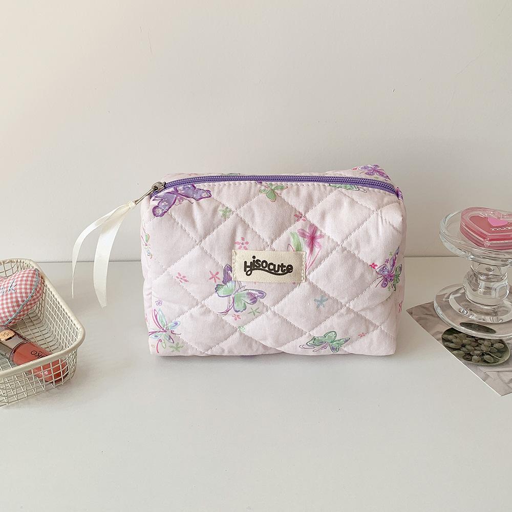 

Ins Butterfly Printed Makeup Bag High Beauty Girl Makeup Brush Case Eyebrow Skincare Organizer Pencil Case Travel Toiletry Bag фіолетовий