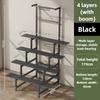 Stainless Steel Metal Flower Step Display Stands Balcony Flower Room Plant Rack Waterproof Multi-Layer Ladder Shelf
