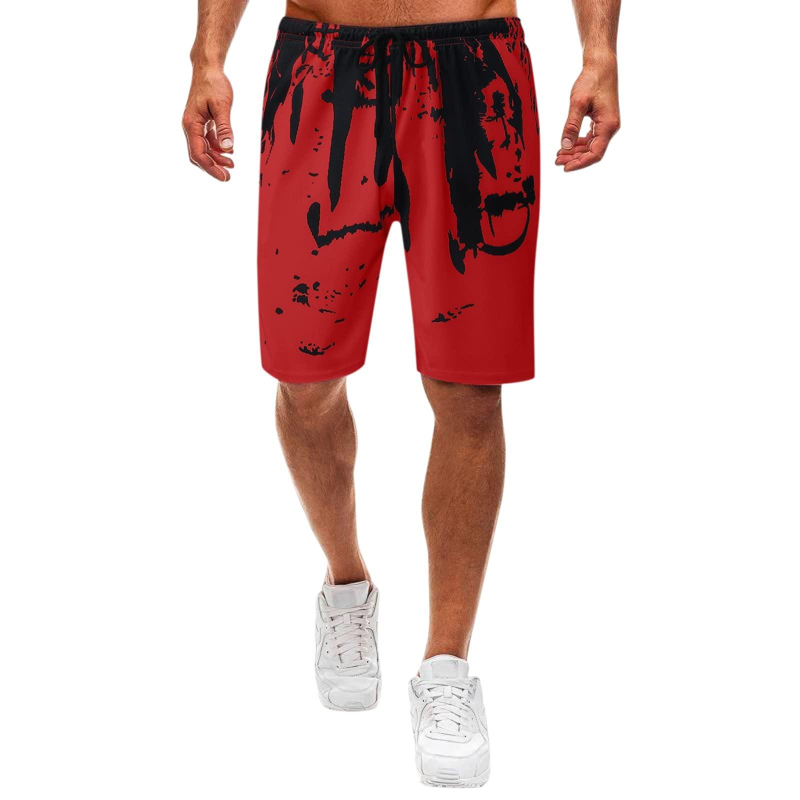 Shorts For Men Casual, Men s Casual Athletic Shorts Workout Elastic Waist Running Shorts With Pockets S красный