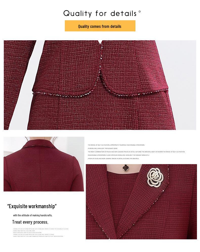 Spring 2026 Elegant Korean-Style Slim Plus Size Two-Piece Dress for Women - Over-the-Knee Commuting Skirt