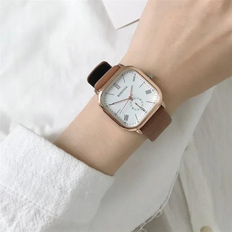 Minimalist Watch Couple Simple Square Dial Quartz Male Female Watches Casual Fashion Wristwatch Mens Quartz Clock Reloj Mujer
