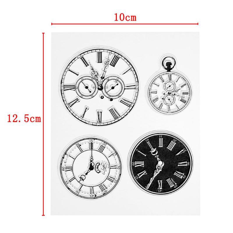 Watch Time Clock Transparent Silicone Stamp Seal Card Making Scrapbooking