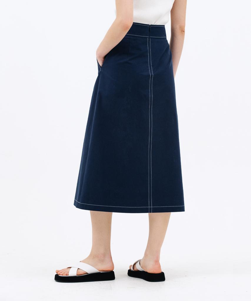 Jun By Jun K Stitch Skirt_Navy