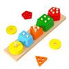 Geometric Shape Column Set - Early Learning Toy for Color, Shape & Size Recognition