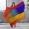 Vibrant Colorful Abstract Rainbow Stripe Throw Blanket Sofa Bed Cushion Cover For Living Room Bedroom Decoration