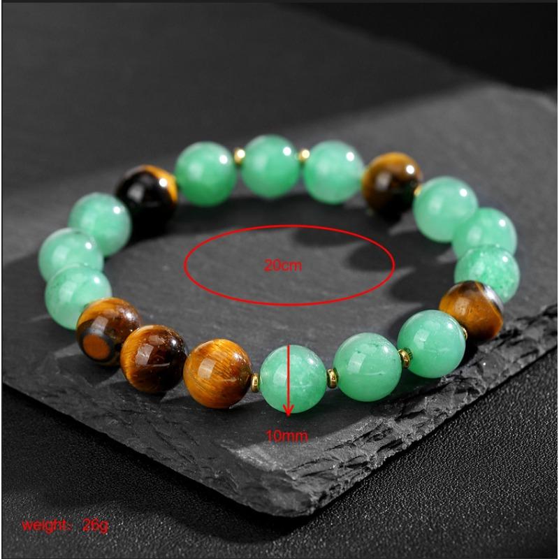 Crystal Bracelet, Natural Green Dongling, Tiger Eye Stone Bead, bracelet,Christmas Gift, Valentine's Day Gift, Girlfriend Gift, Birthday Gift