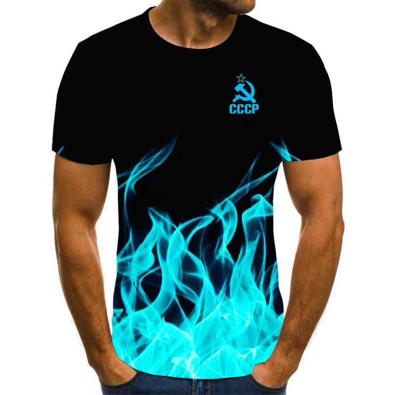 2026 Men's T-shirt Short Sleeve Solid Men's Loose T-shirt Men's Top Brand New CCCP Brand Men's 3D T-shirt Short Sleeve