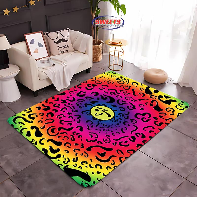 17 Style Colorful Leopard Printed Carpet Rug for Bedroom Living Room Home Sofa Decor, Kids Play Non-Slip Decor Durable Mats Gift