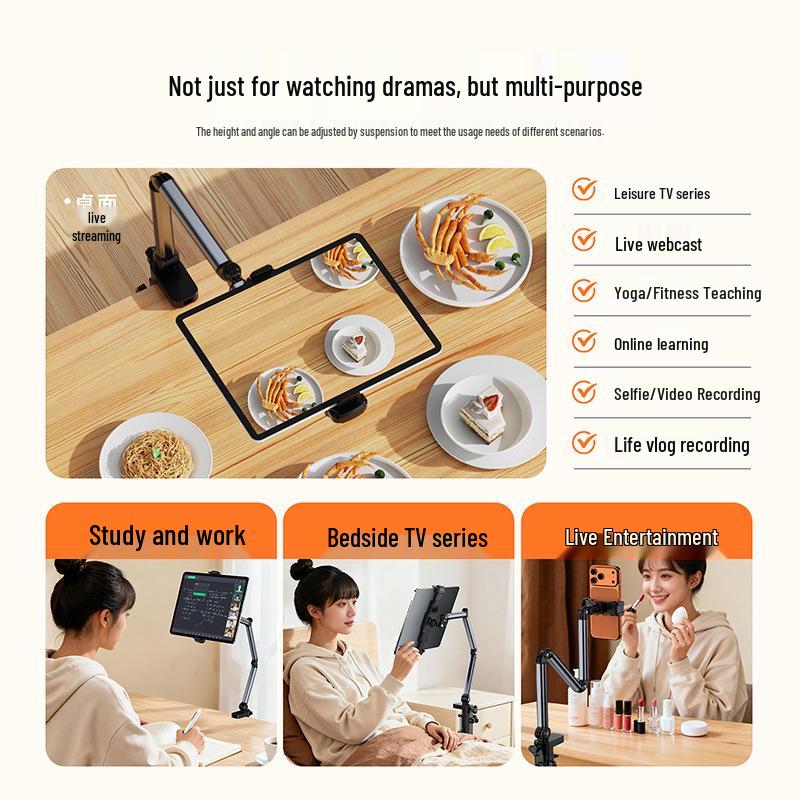 Rotatable Magnetic Phone & Tablet Holder for Bedside or Desk - Ideal for Streaming & TV Watching