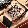Watch Men'S Barrel Watch Square Domineering Chronograph Silicone Men'S Watch 2218