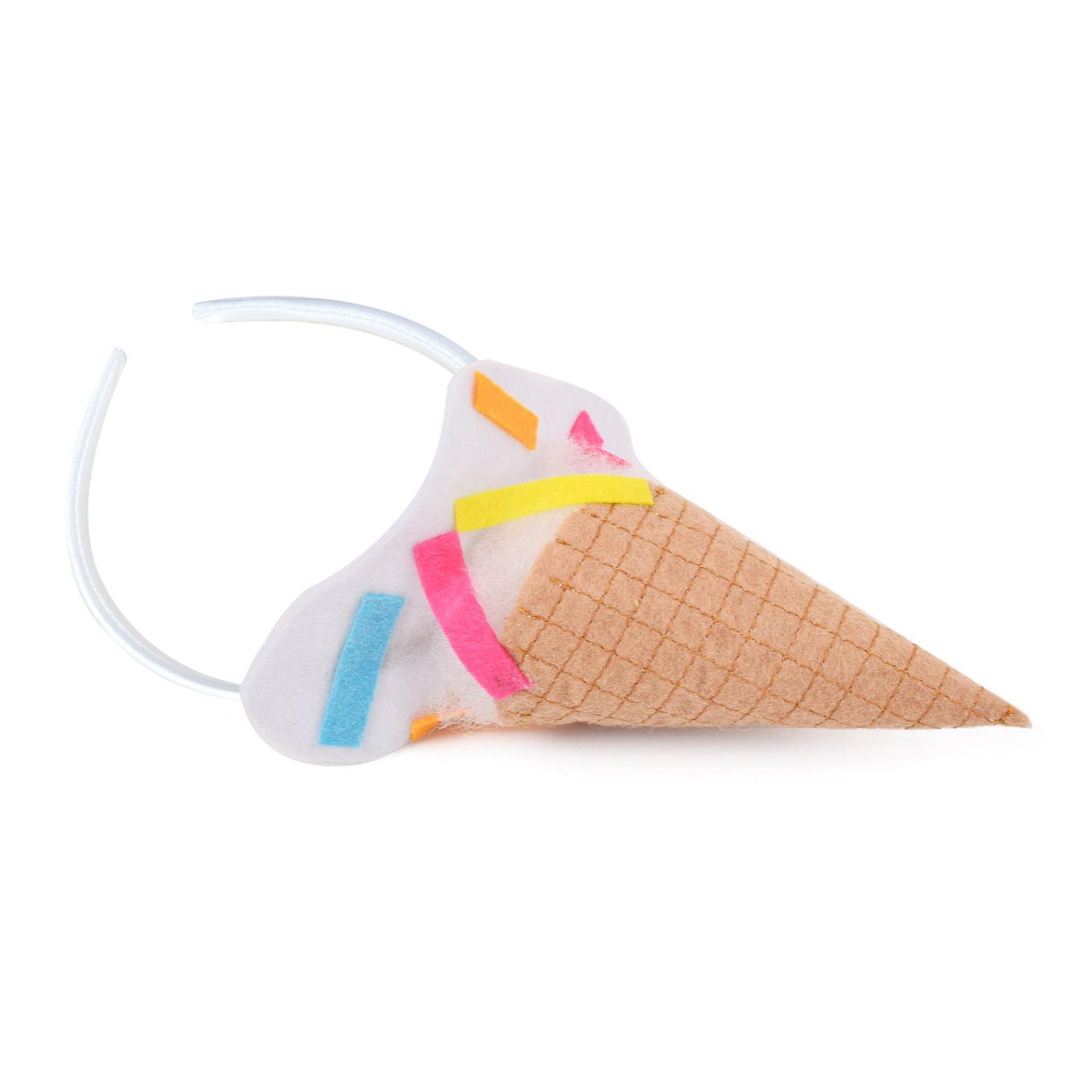 

Fashionable Ice Cream Cone Headband With Pearl Cottin Filling For Costume Parties And Festive Event