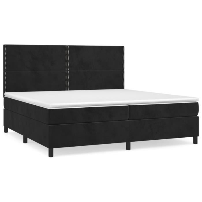 3142985 vidaXL Bed Base and Mattress Black 200x200 Cm Velvet