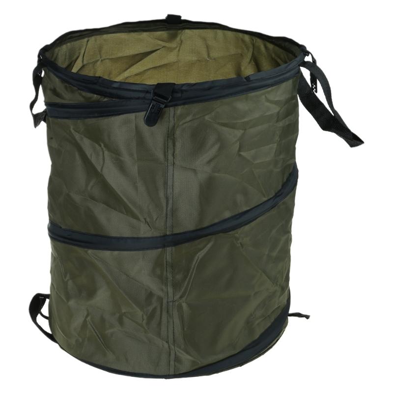 Folding Camping Trash Can Garden Garbage Bag Reusable Yard Waste Bag Portable Garbage Bin Container Enduring