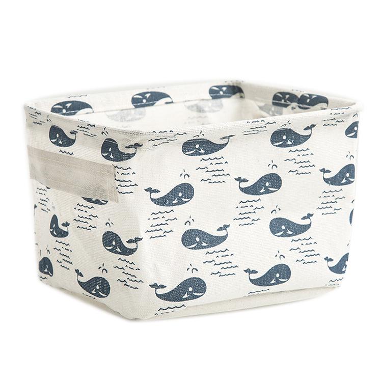 Zakka Cotton Linen Desktop Storage Basket - Small Fresh Fabric Organizer for Miscellaneous Items