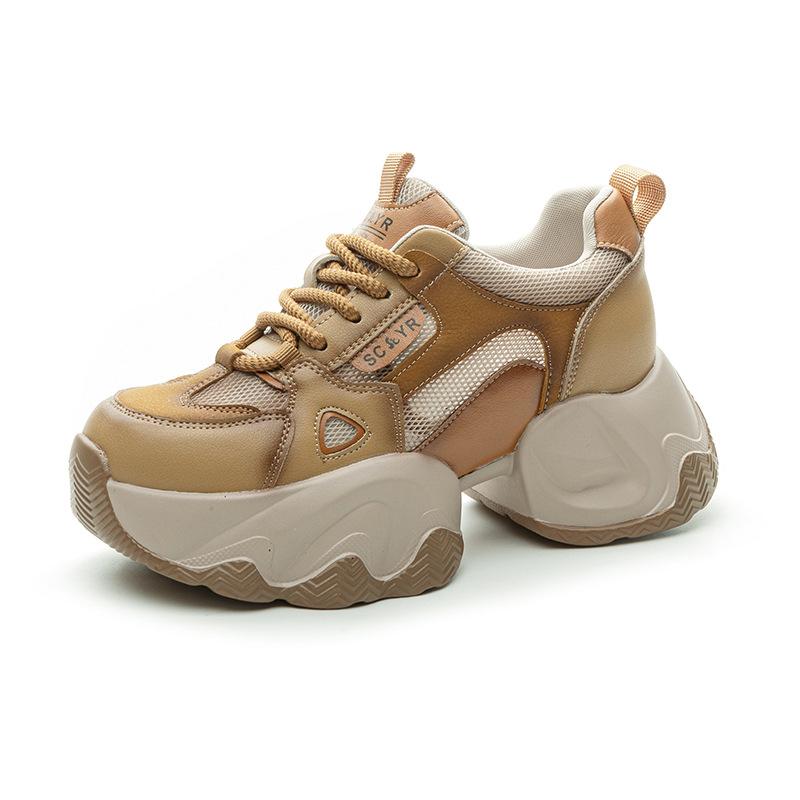 Daddy shoes girl 2025 new retro special color matching network casual fashion versatile comfortable platform running women's shoes
