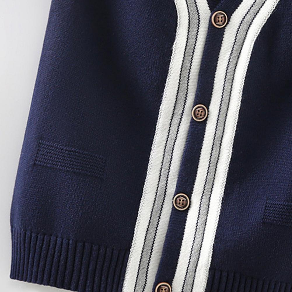 Dětský chlapecký pletený knoflíkový kardigan kabát Dětský svetr kardigan