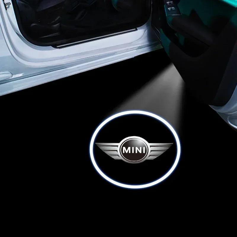 

E60 Hot For BMW MINI 1/2PC Car Logo Wireless Welcome Light Door Projector LED Shadow Lights Lamp Auto Accessories For Mini Coop