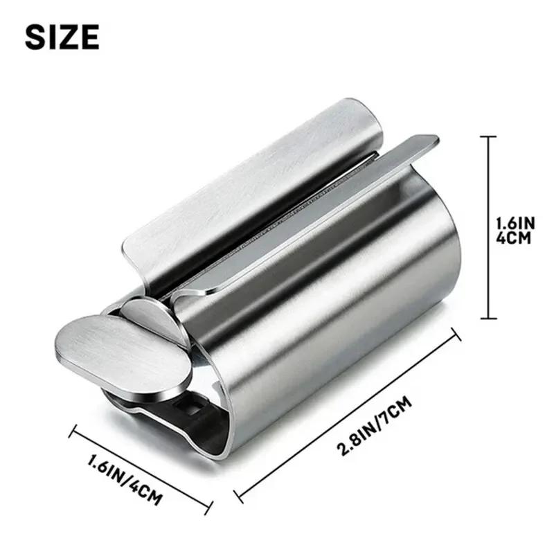 1PC Stainless Steel Toothpaste Squeezer Tube Roller Dispenser Rotate Wringer Cosmetic Ointment Bathroom Accessory